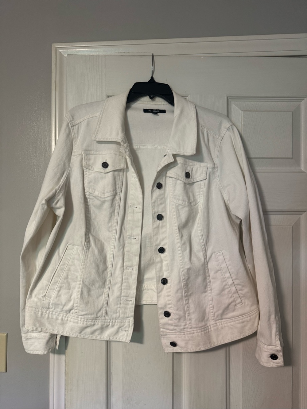 Relativity White Denim Jean Jacket - Women's Button-Front